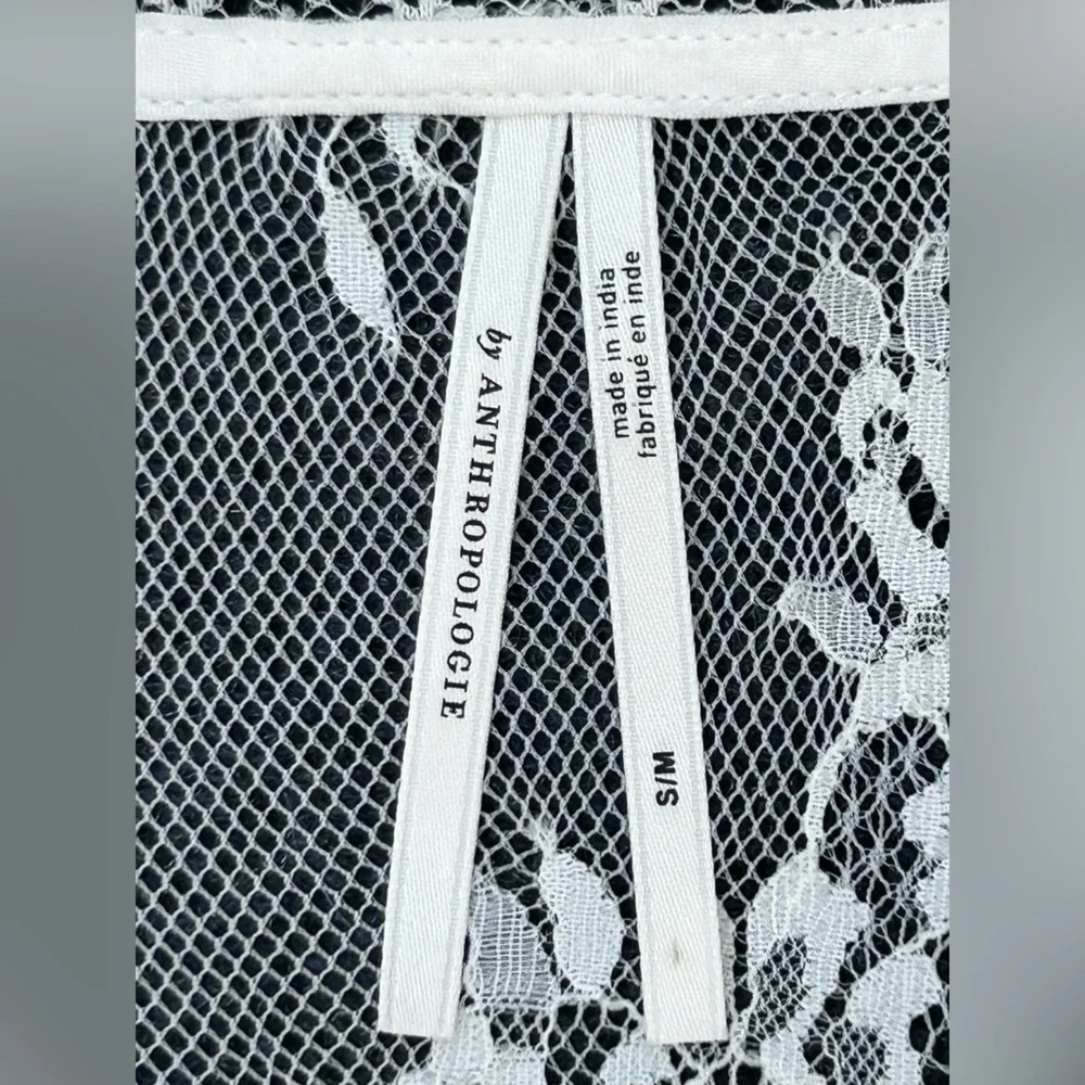 By Anthropologie White Lace Long Robe S/M - Picture 5 of 12